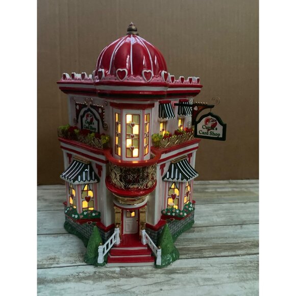 Dept 56 Cupid's Cardshop Ceramic Valentine's House in Box w/FLAWS - Picture 2 of 16